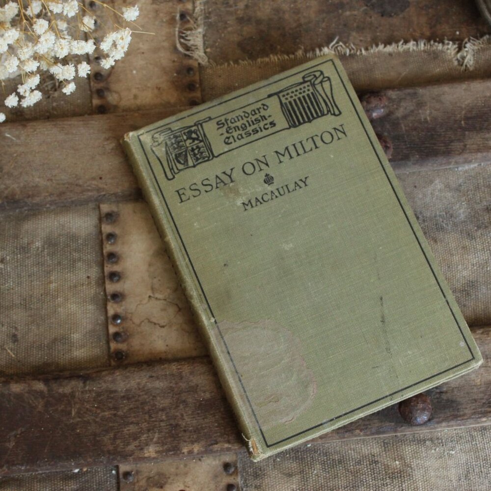 Vintage Antique 1890s Book, "Macaulay's Essay On Milton" Herbert Augustine Smith